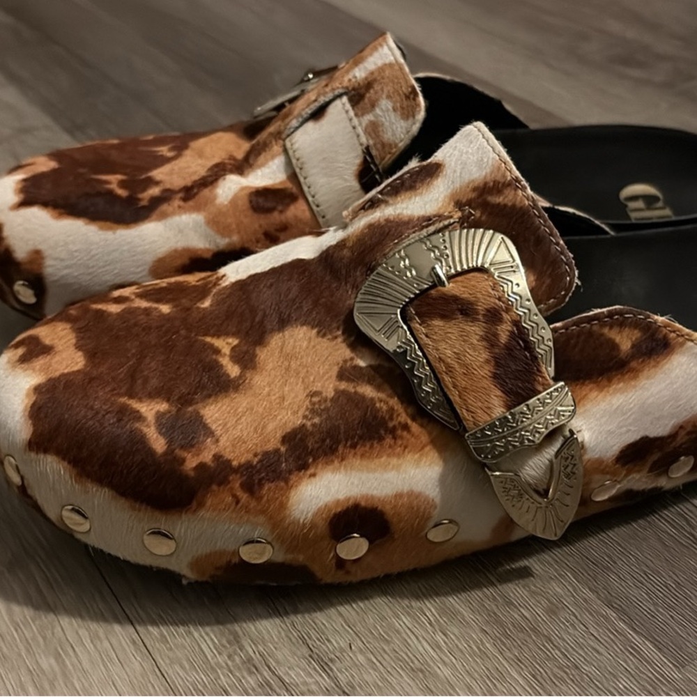 Gianni Bini Cow Print Mules Women's Shoes